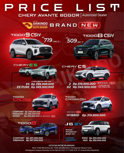 Pricelist Harga Chery citeureup 2025